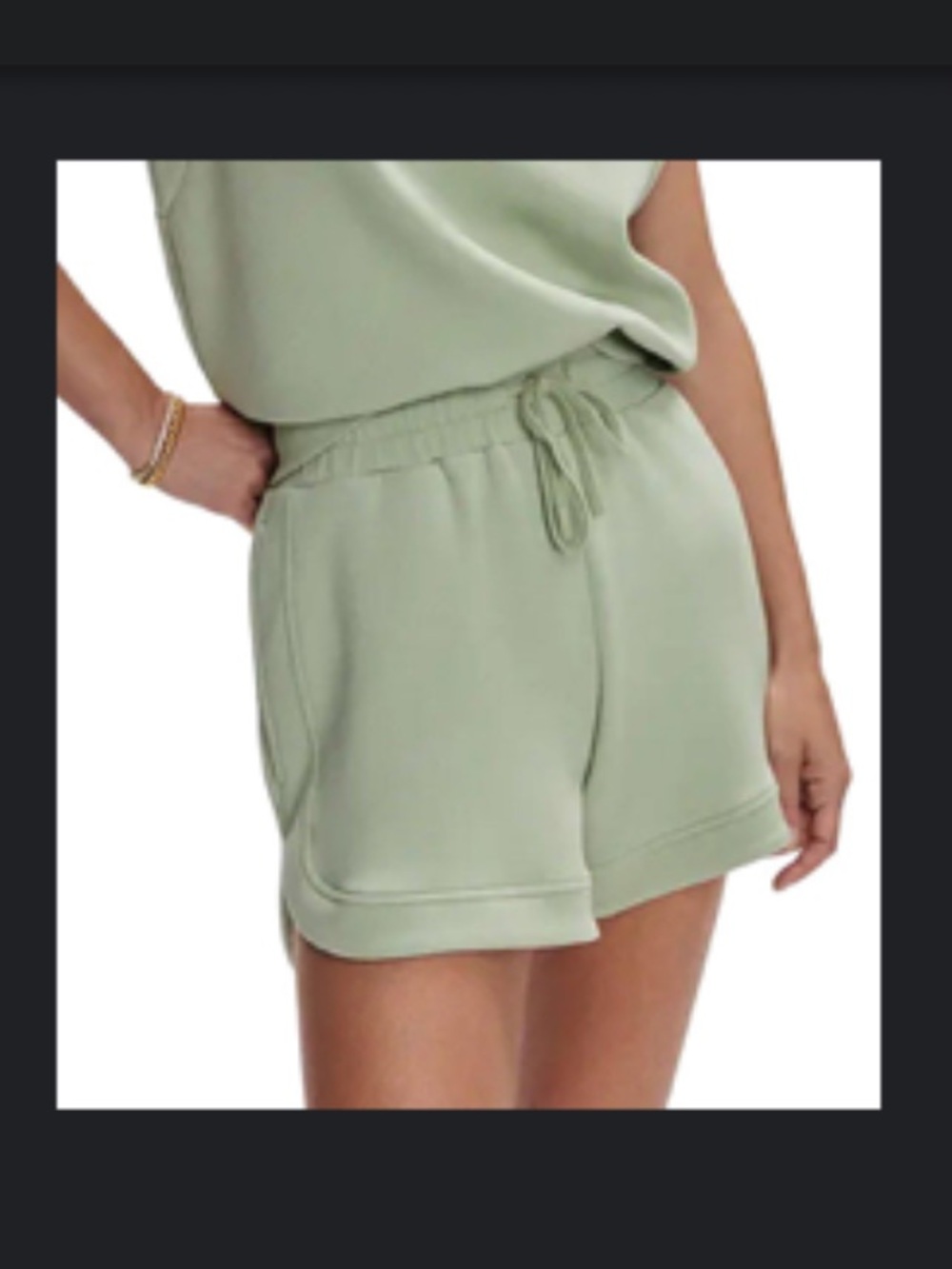 NWT Varley Ollie High-rise Shorts in Snow Sage Sz Large